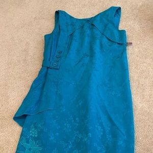 Teal fancy dress-knee length